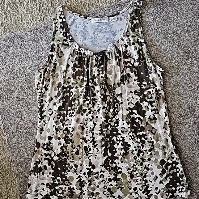 Liz Claiborne Multi Colored Slightly Pleated Women's Tank Sz Large